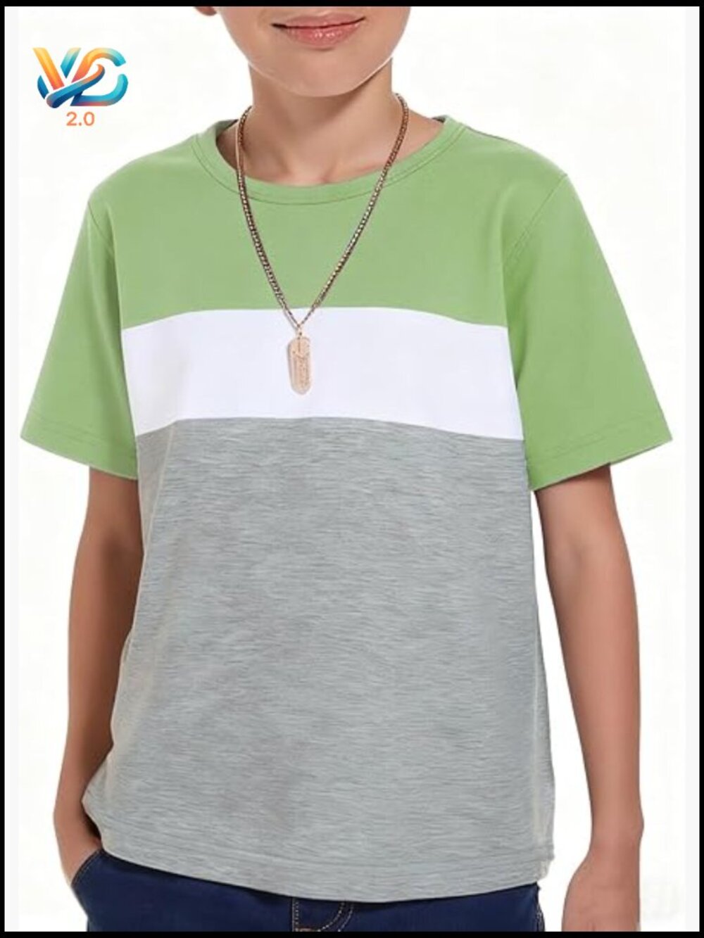 Boys Crew Neck Color Block Short Sleeve Tees for Active Kids